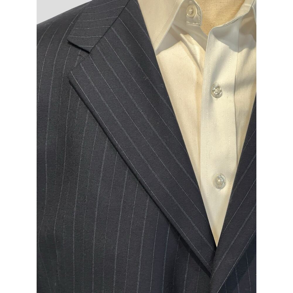 Daniel Cremieux Loro Piana 48R 42x28.5 Navy Blue Stripe Quality Suit - Picture 7 of 16